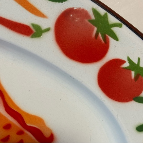 VTG 60/70’s Bright Colored Enamelware Metal Thanksgiving Turkey Serving Platter - Picture 4 of 11